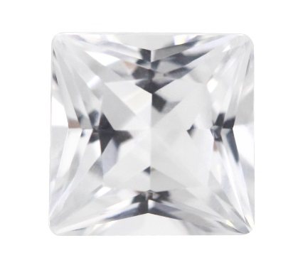 White topaz SQ Princess 3x3